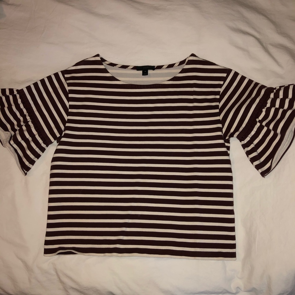 J.Crew Burgundy Bell Sleeve Top